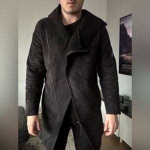 H&M Mens Faux Suede Coat